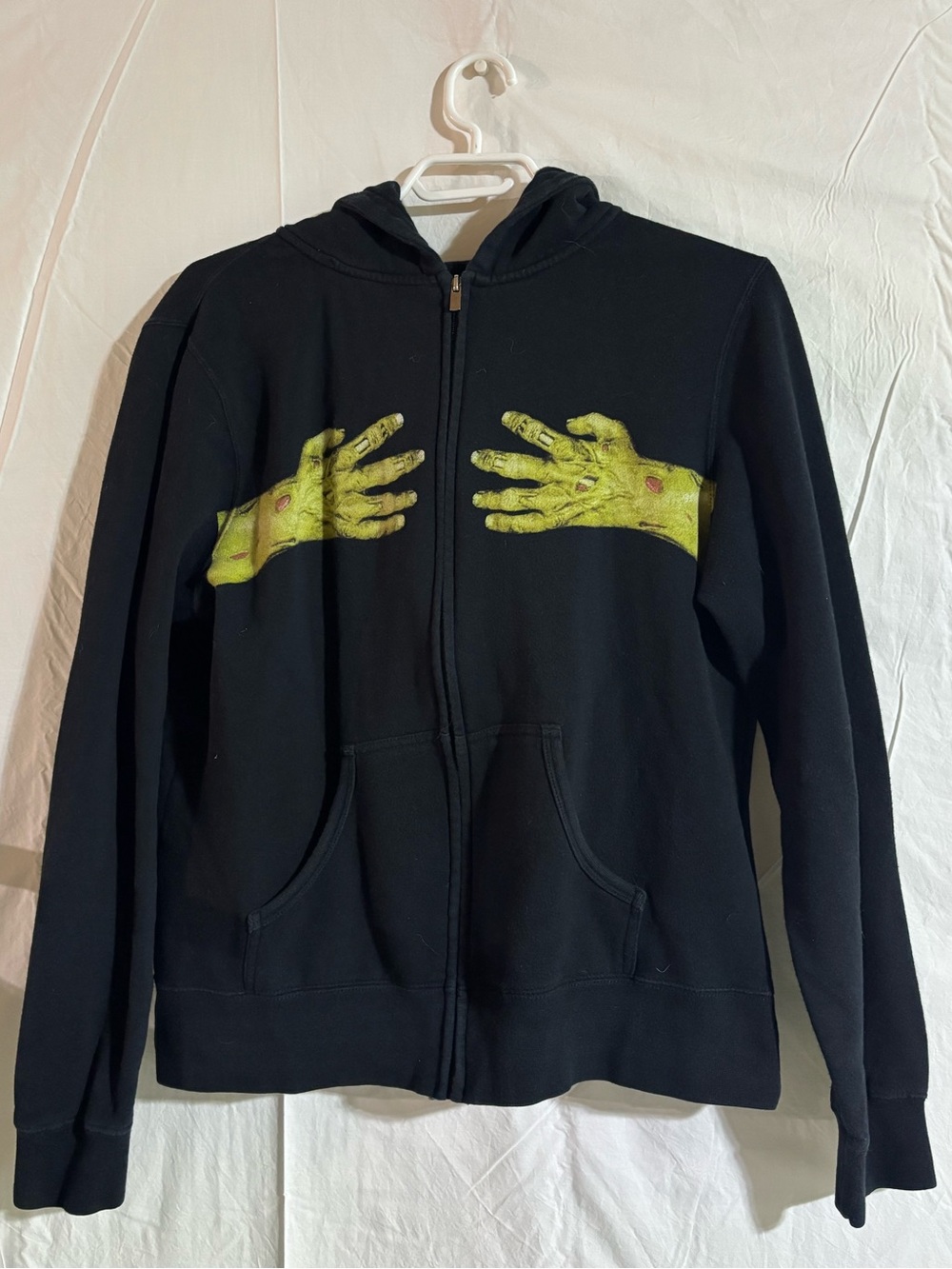 RockSteady Black Hoodie with White Logo Print
